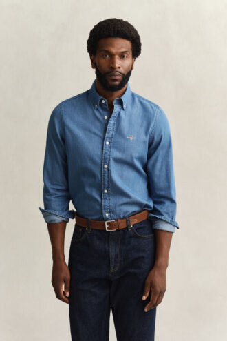 Košile slim fit v indigo barvě