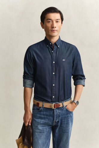 Košile slim fit v indigo barvě